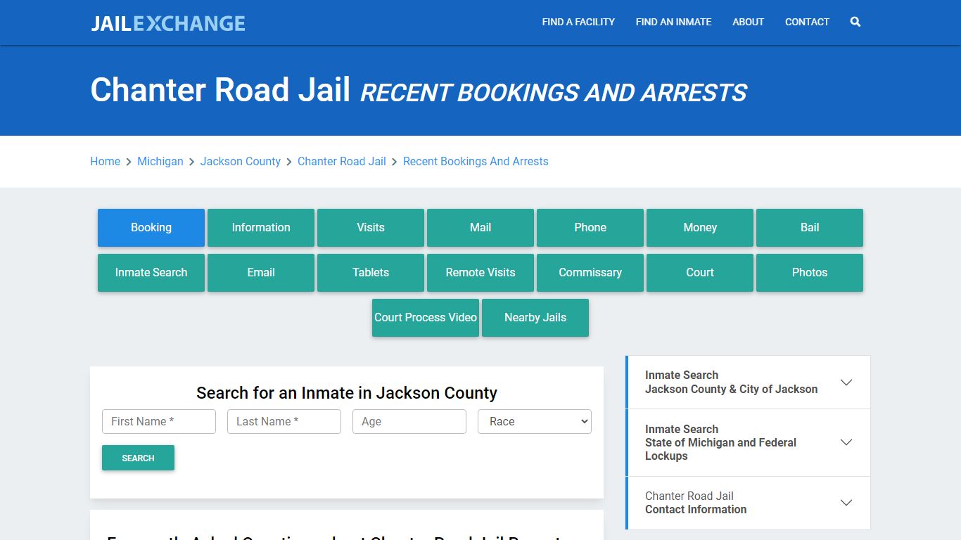 Chanter Road Jail MI Recent Arrests and Bookings - Jail Exchange