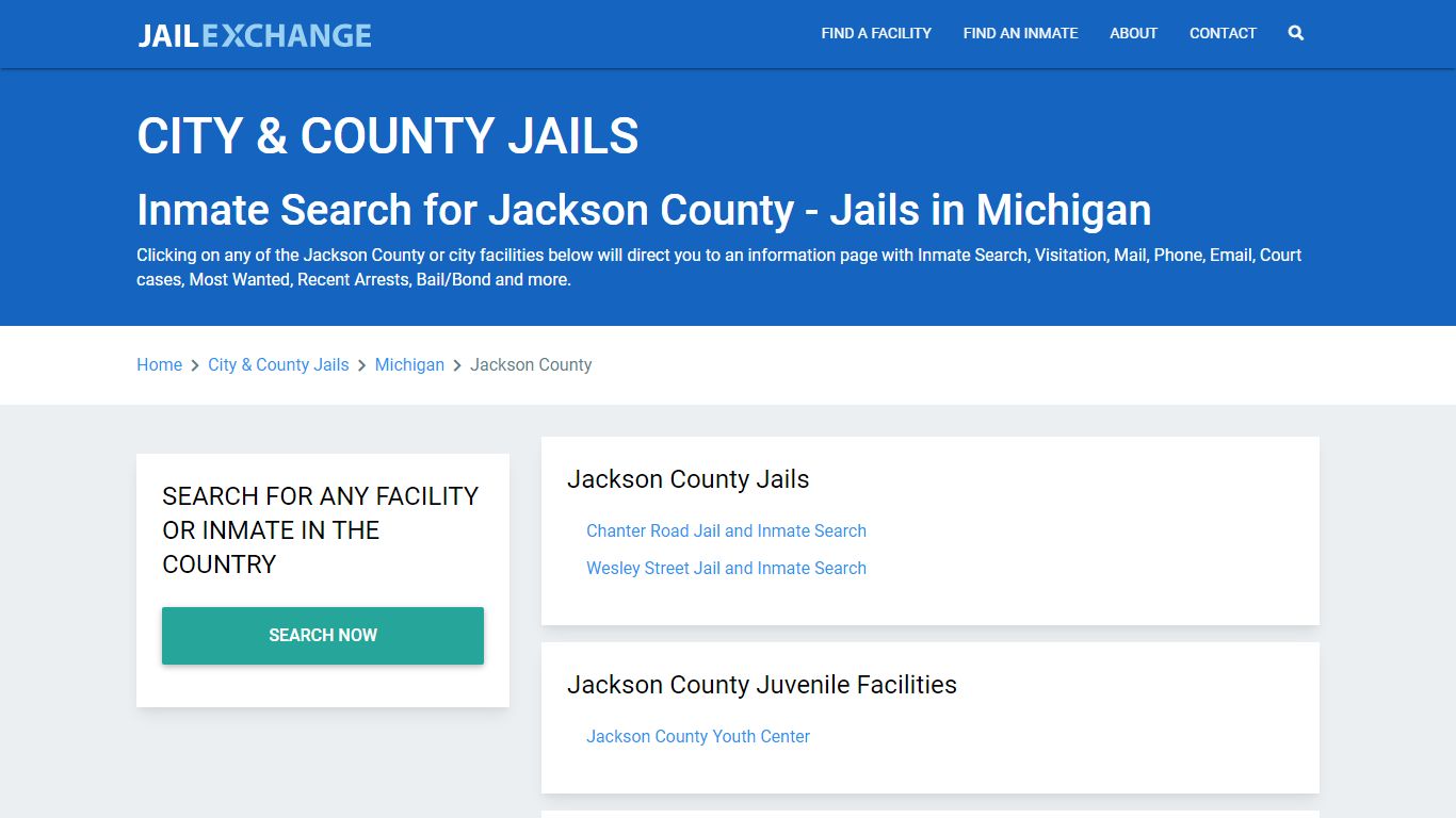 Inmate Search for Jackson County | Jails in Michigan - Jail Exchange